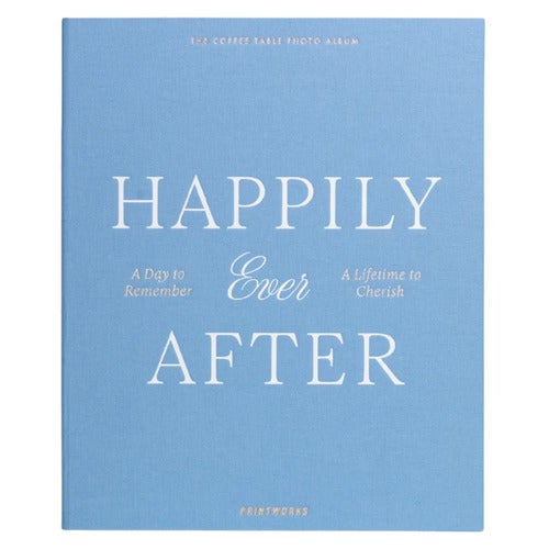 Bröllopsfotoalbum Happily Ever After Blue