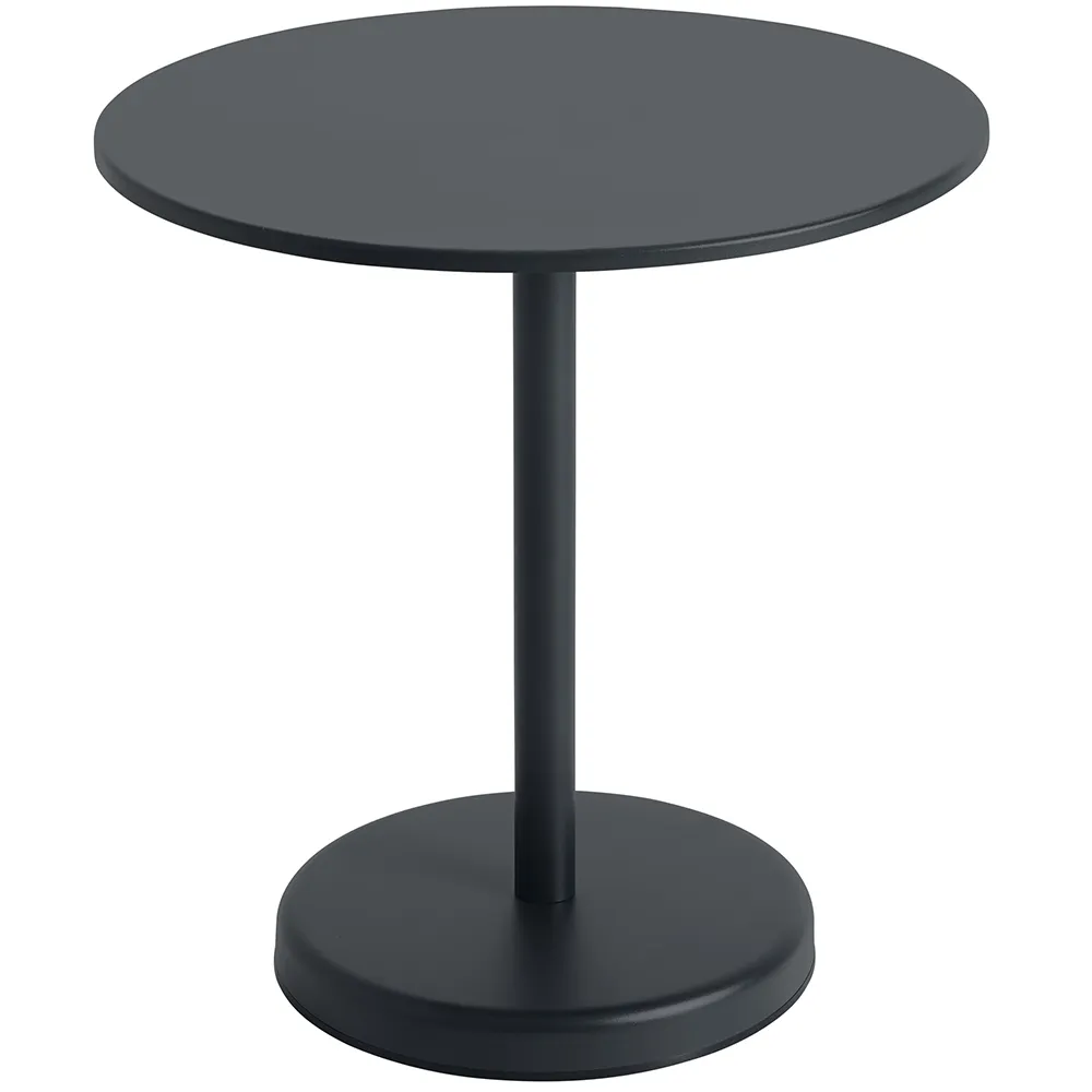 Linear Steel Cafébord Ø70 cm Anthracite Black 