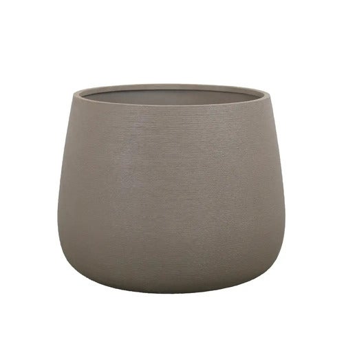 Soil kruka rund stor Taupe structure, fiberglas