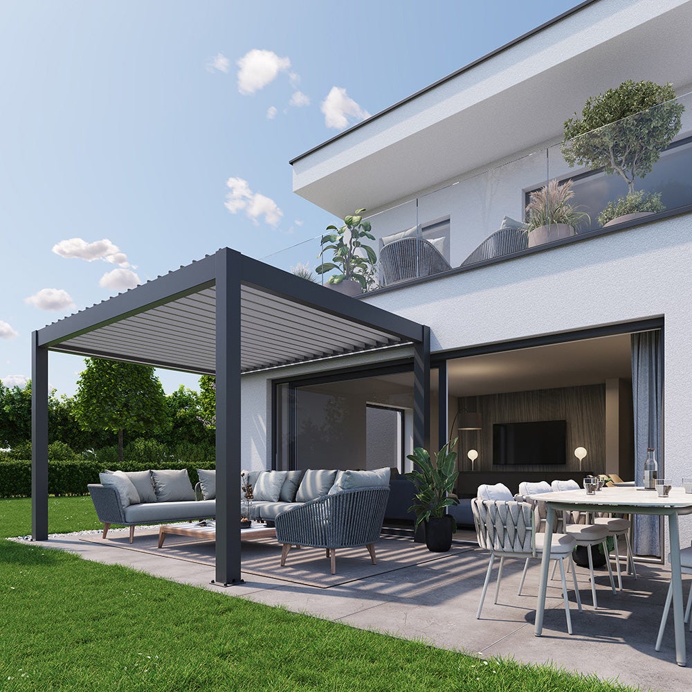 Pergola storlek 3 x 3 metallic mörkgrå/silver