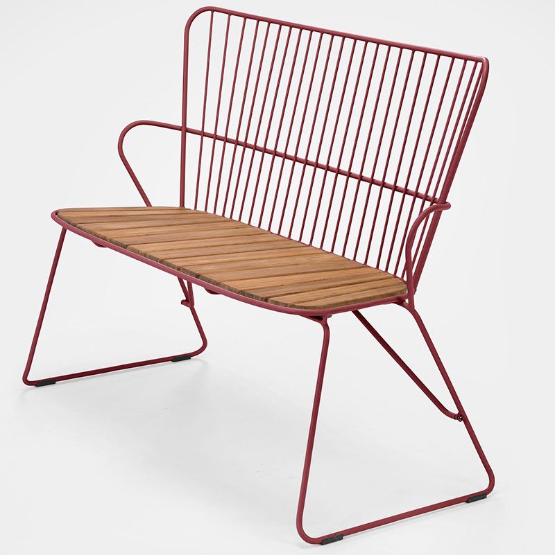 Paon bänk paprika stål