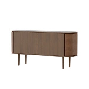 Treasures 3-dörrars skåp Dark Oak/Brown faux leather