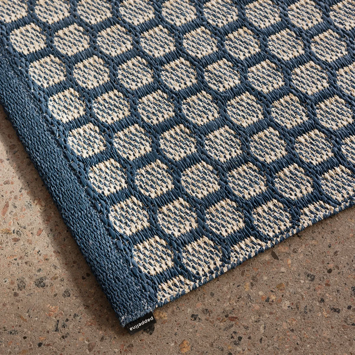 Vändbar Plastmatta MIMI Ocean Blue/Cream 70x50 cm