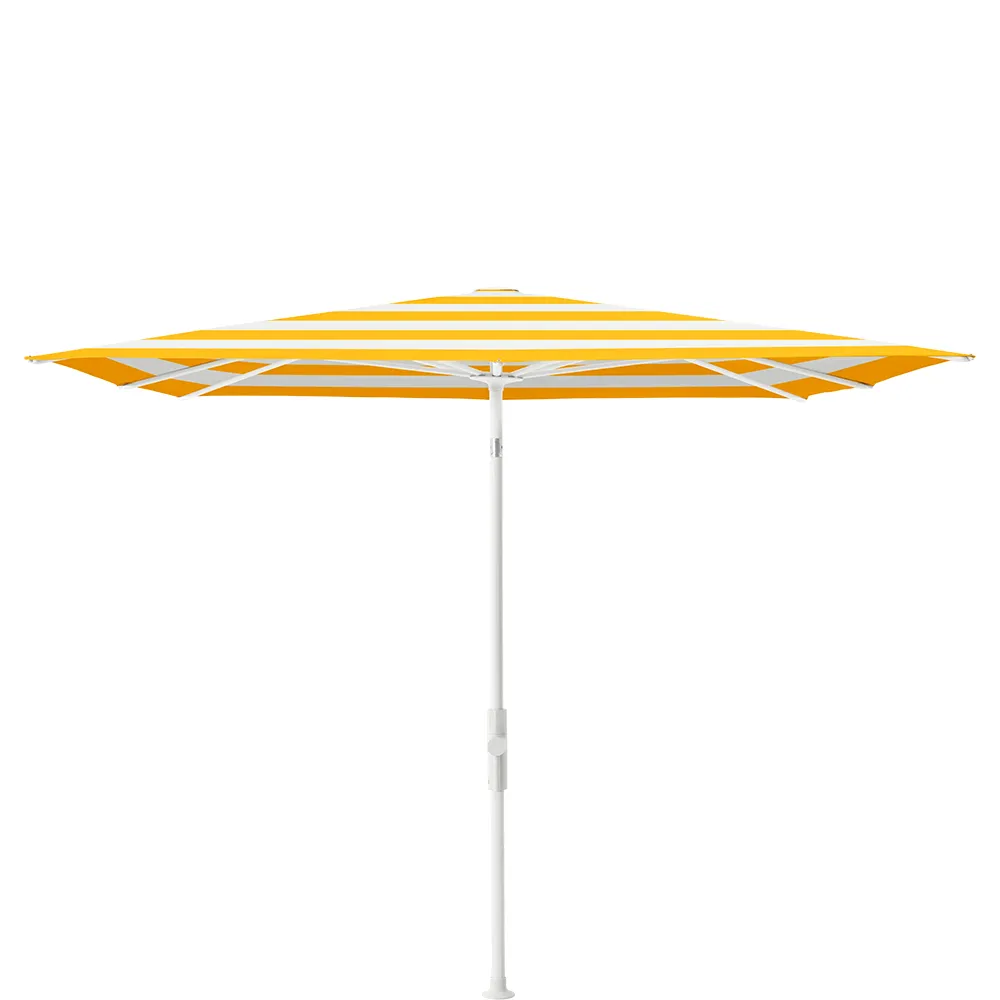Glatz Twist parasoll 240×240 cm matt white Kat.5 624 Yellow Stripe