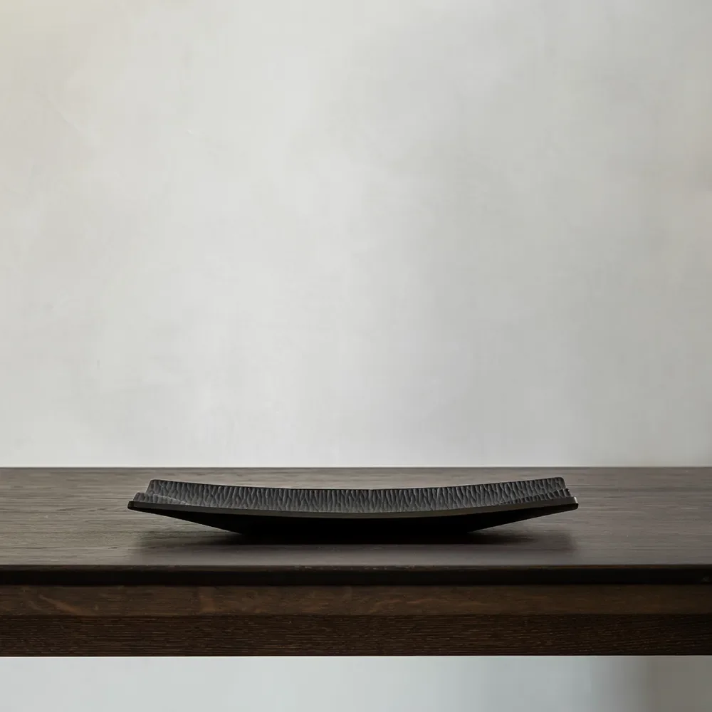 Japan bricka svartlackad mahogny