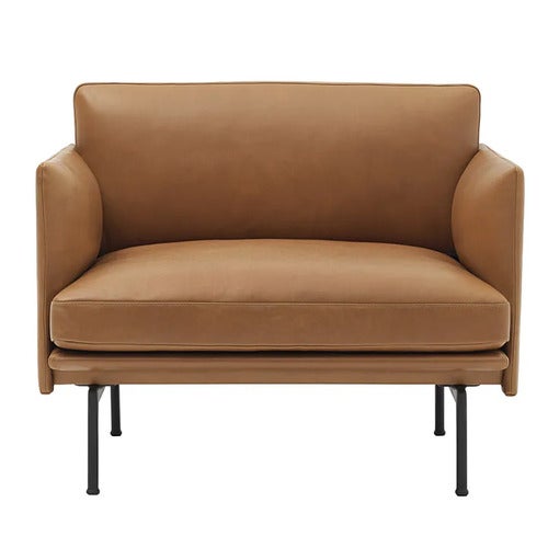 Outline Chair Black Base - Refine Leather Cognac