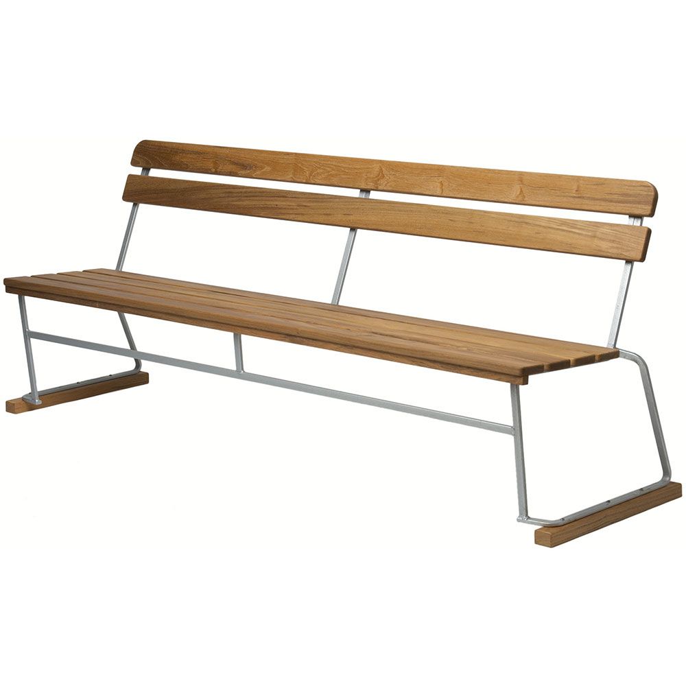 Soffa 5 Obehandlad Teak / Varmförzinkat Stativ