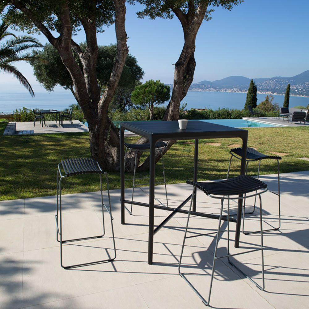 Four barbord 160x90 cm svart aluminium 