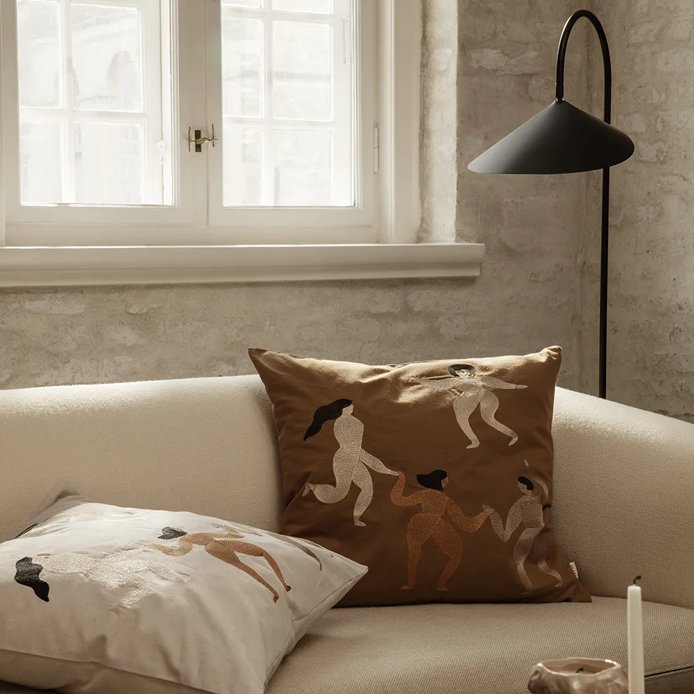 Justerbar Golvlampa med Travertinfot Arum Black