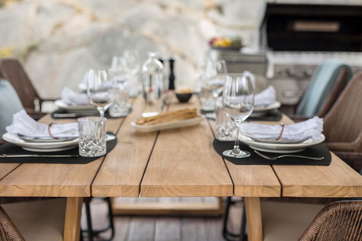 Laurion matbord 100x230 cm natur teak 