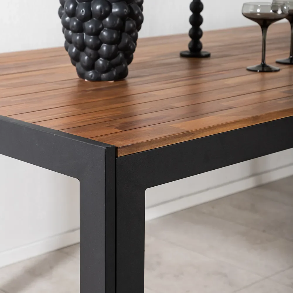 Bois matbord 90x205 cm Svart/Akacia