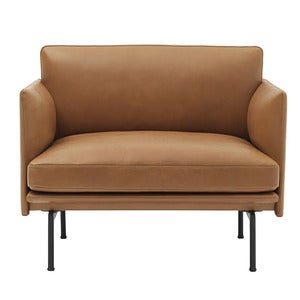 Outline Chair Black Base - Refine Leather Cognac