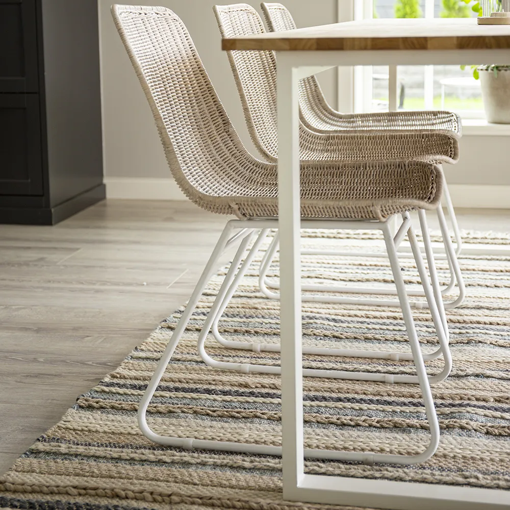 Cirebon Matbord 90x200 cm vit/teak