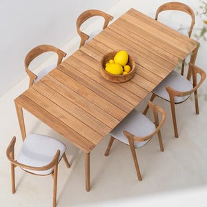 Bok Matstol Teak/ Off White