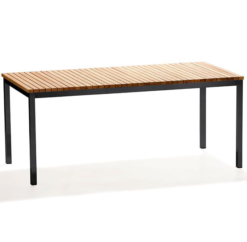 Häringe Matbord 95X214Cm Svart / Teak 