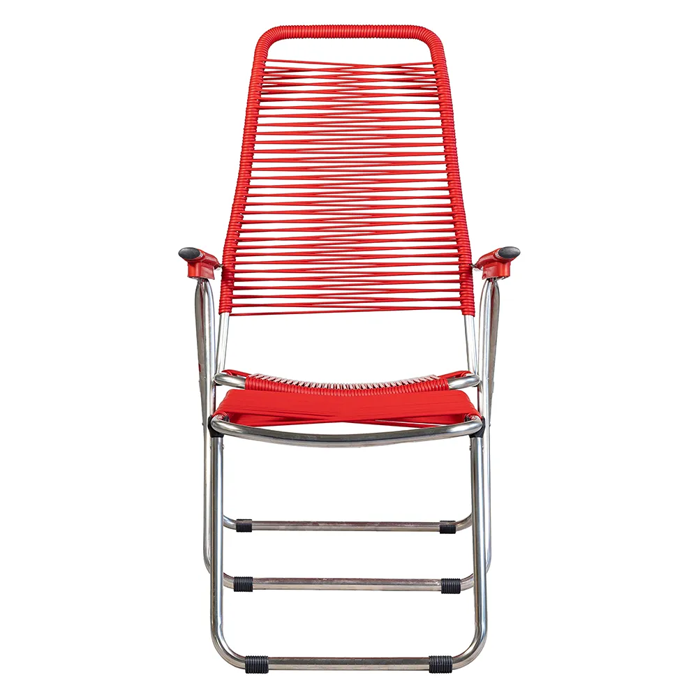 Spaghetti footrest red matt aluminium 