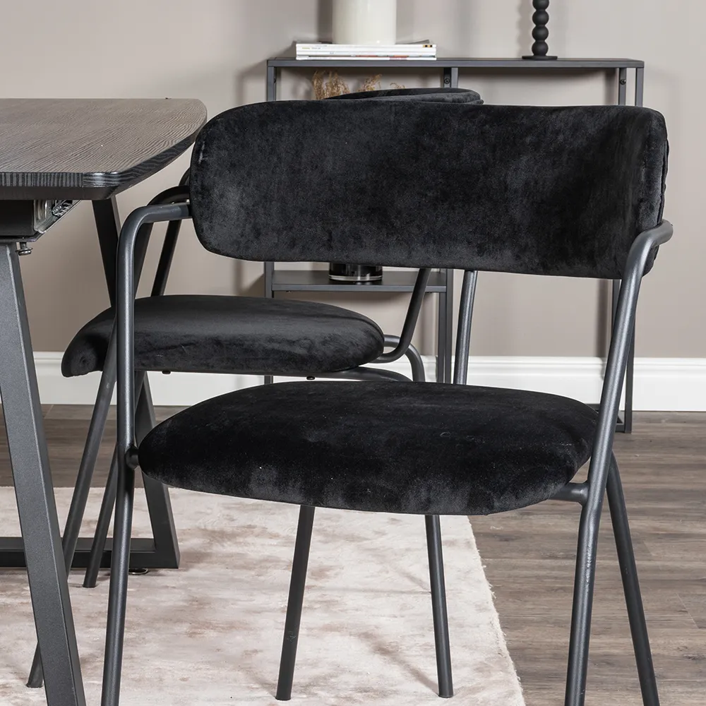 Arrow Matstol Svart 2-pack