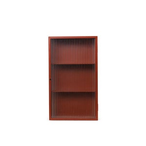 Haze Wall Cabinet - Reeded Glass - Oxide Red