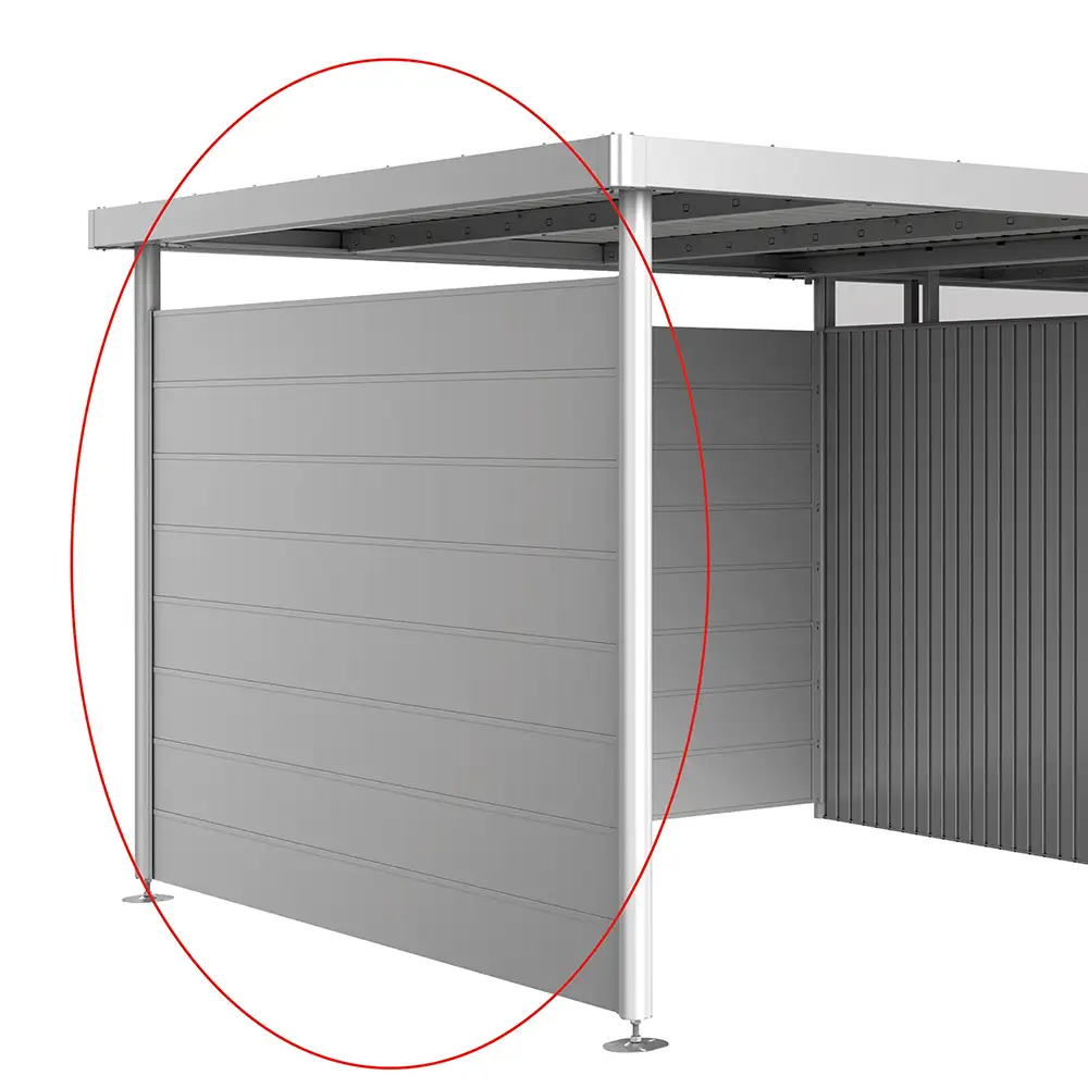 Sidoväggar till Sidotak storlek H2, metallic silver