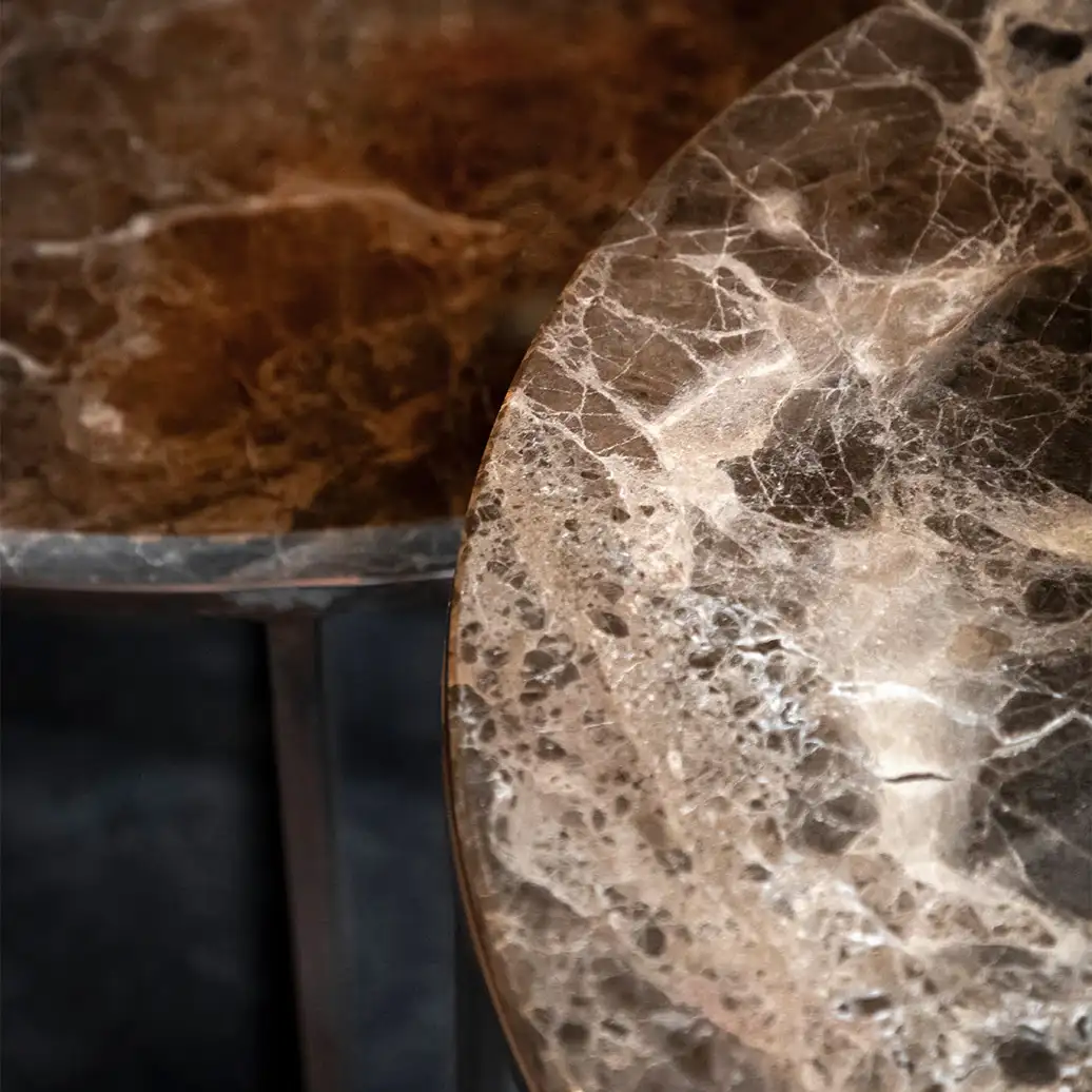 Cedes Soffbord Brun Marmor Ø80 Cm