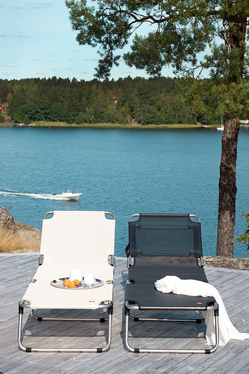 Amigo solsäng grå aluminium/textilene 