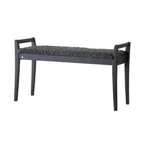 Meja Bänk Svartbetsad Ek/Fårskinnslook Mörkgrå