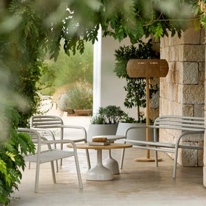 Illusion Glow golvlampa m/natural Weave Teak