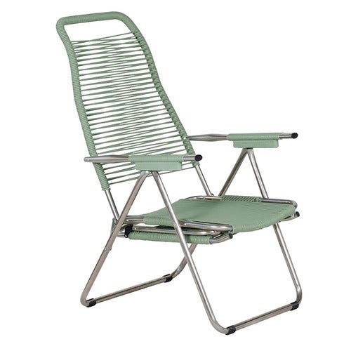 Spaghetti solstol sage green aluminium 