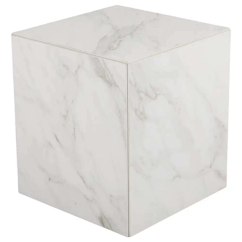 Brafab Zten soffbord 40×40 cm vit marmor look