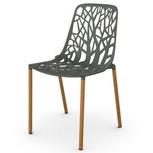 Forest matstol med Iroko klädda ben Metallic Grey 