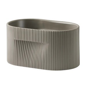 Ridge kruka H: 13 cm - Taupe
