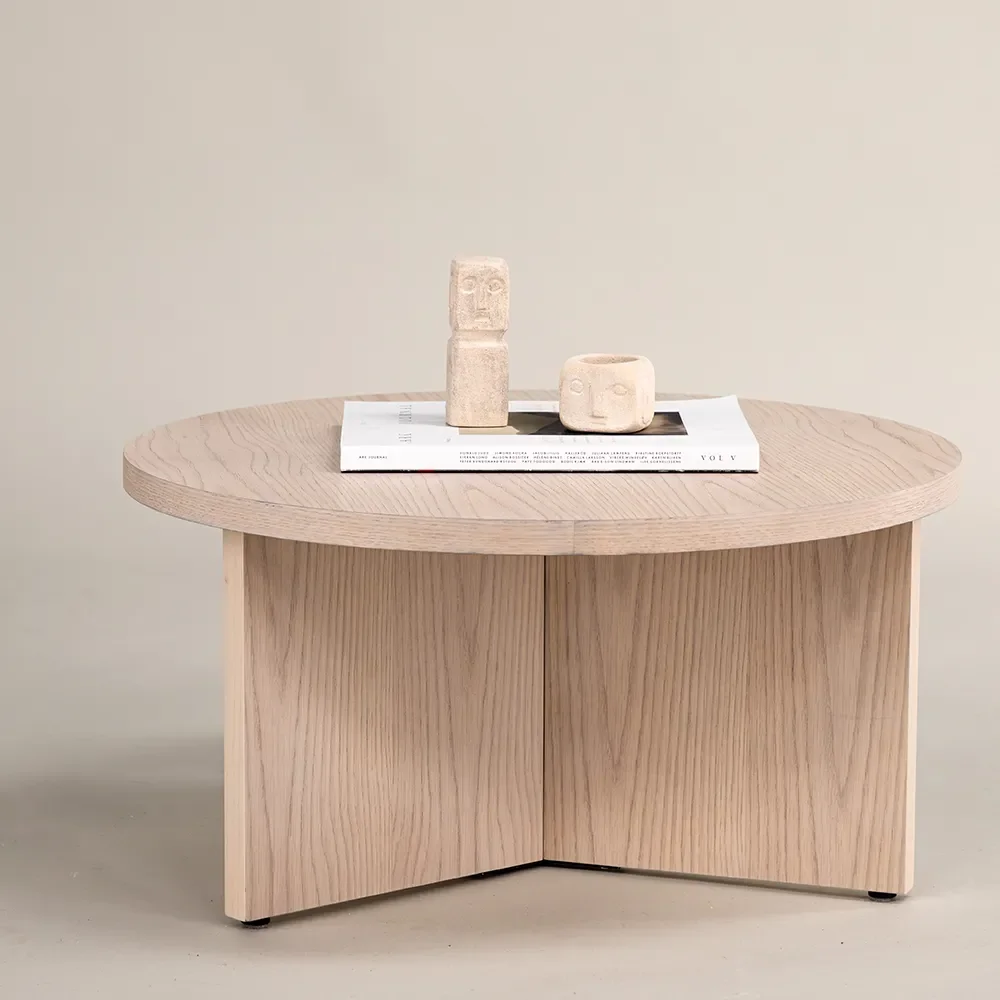 Saltö Soffbord Ø85 cm Vitputsad