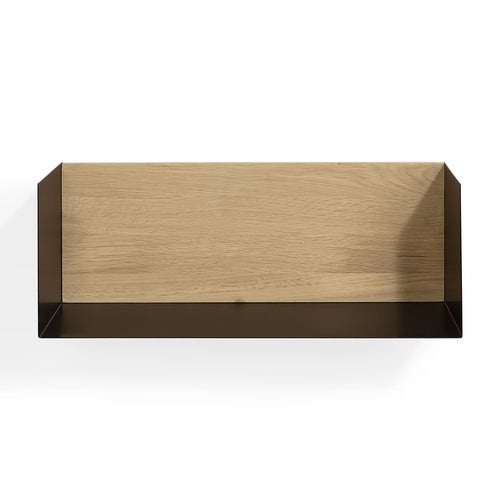U shelf 70x15 cm ek/svart metall