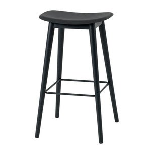Fiber barpall hög Wood Base - 75 cm - Black/Anthracite Black