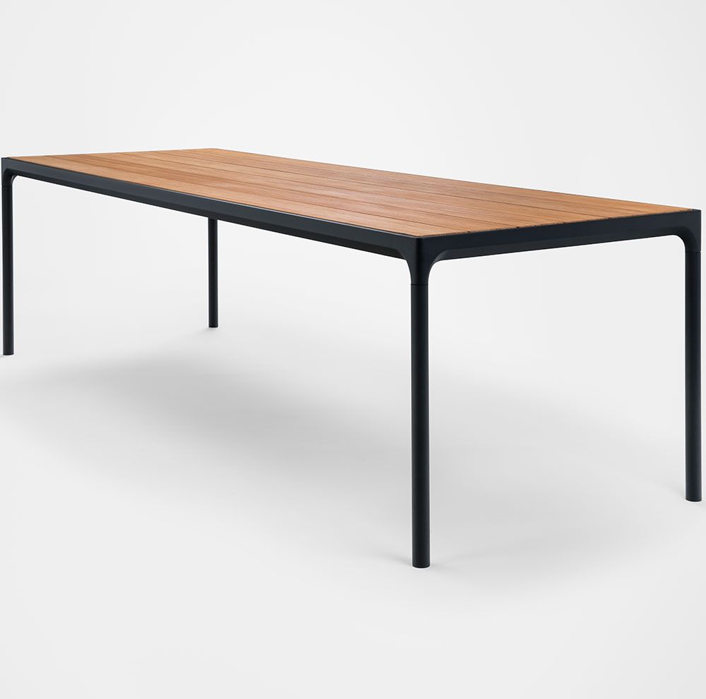 Image of Houe, Four matbord 210x90 cm svart/bamboo aluminium