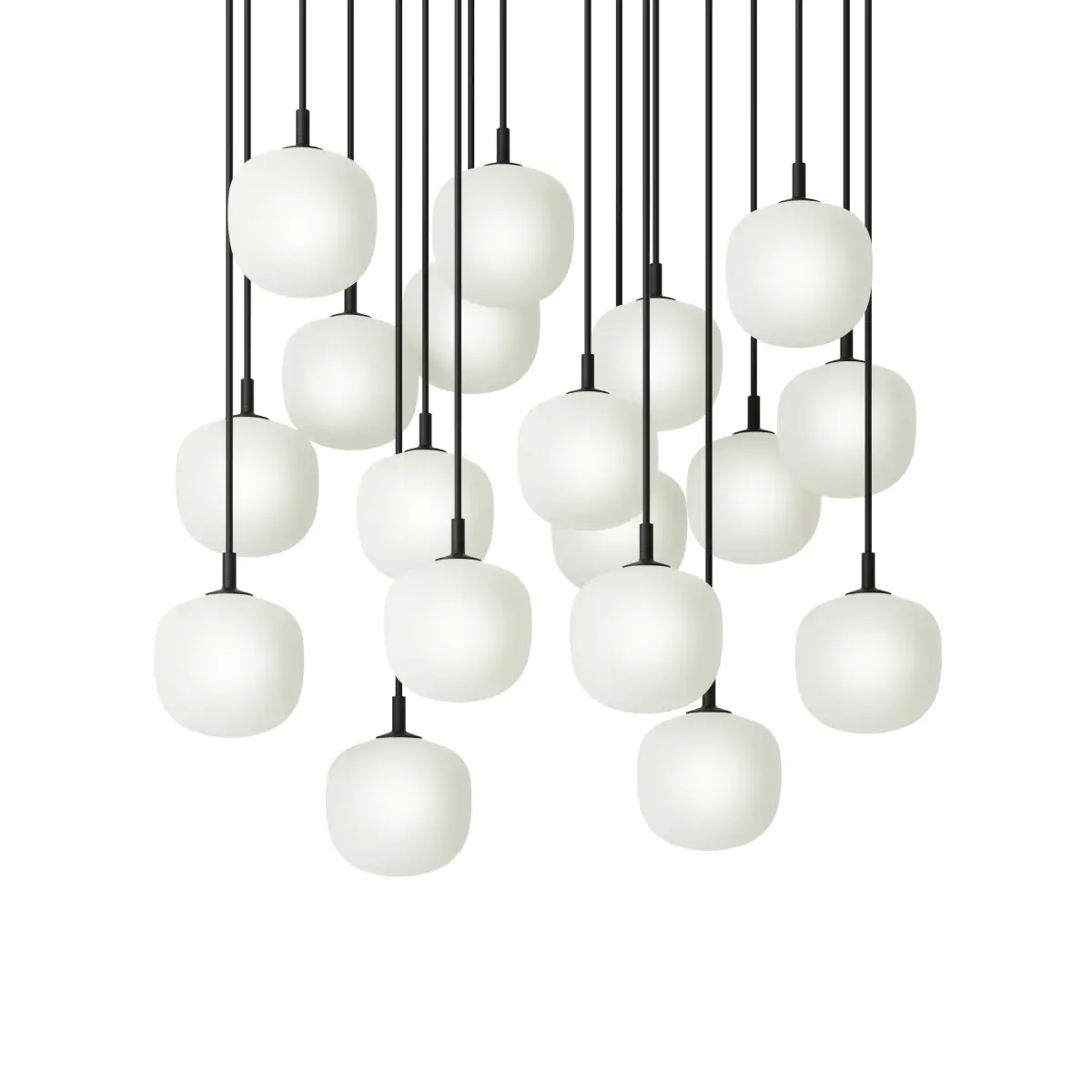 Rime Pendant Cluster - Ø12 - 18 - White / Black