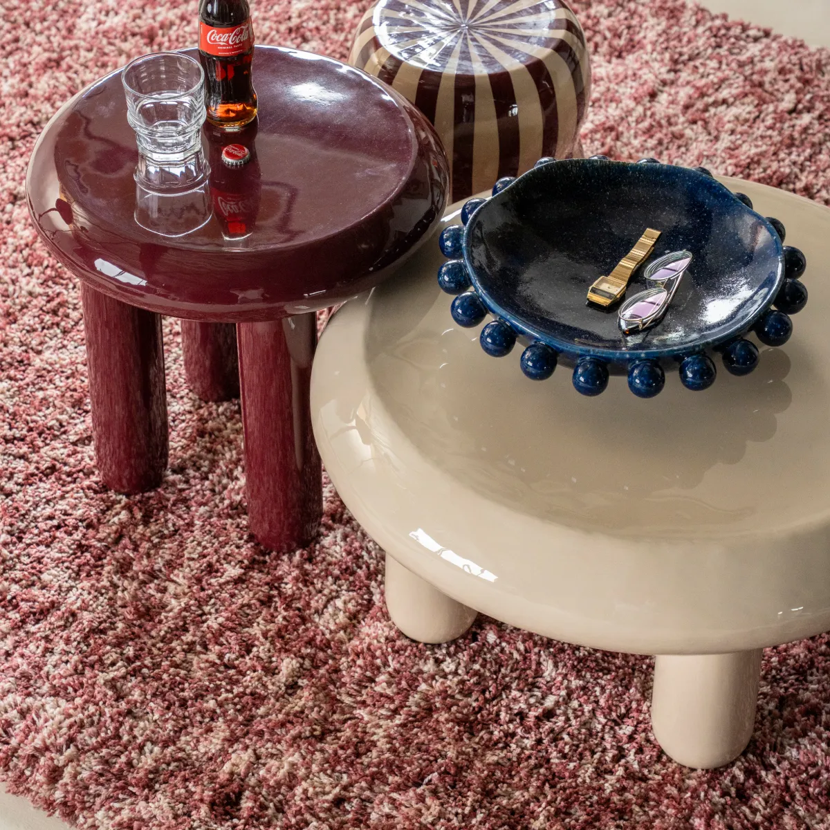 Side table Balloon - burgundy 43x43x45 cm