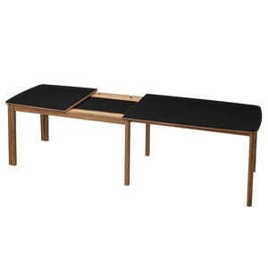 SM107 Matbord 101x160-316-368 cm Oljad valnot - Svart Nanolaminat.