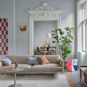 Outline Sofa 3-Seater - Polished Aluminum Base - Ecriture 240 Polished