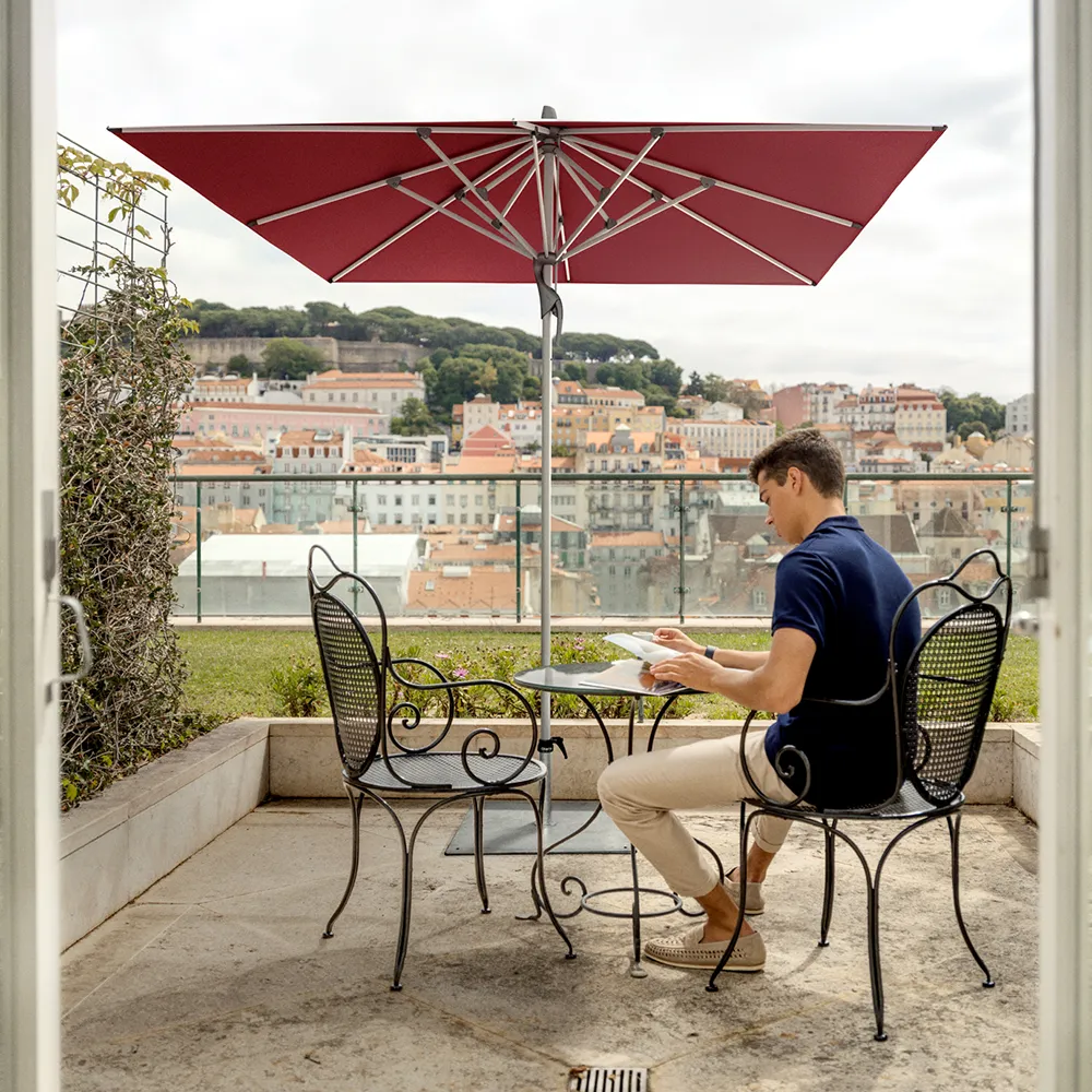 Fortino Riviera 200x200 cm parasoll alu Cat.2 158 Off white