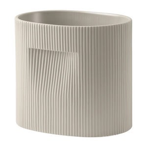 Ridge kruka H: 24 cm - Beige