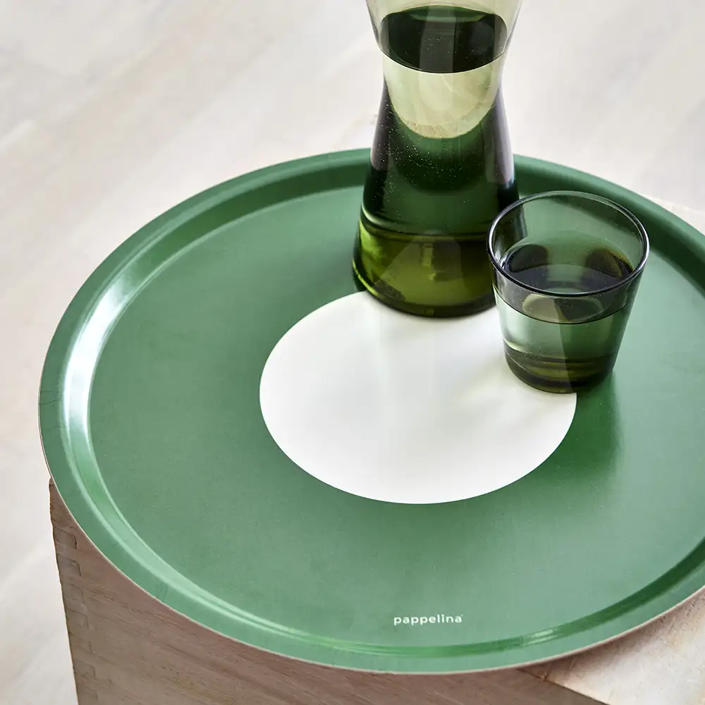 Vera tray 38x38 cm round dark green