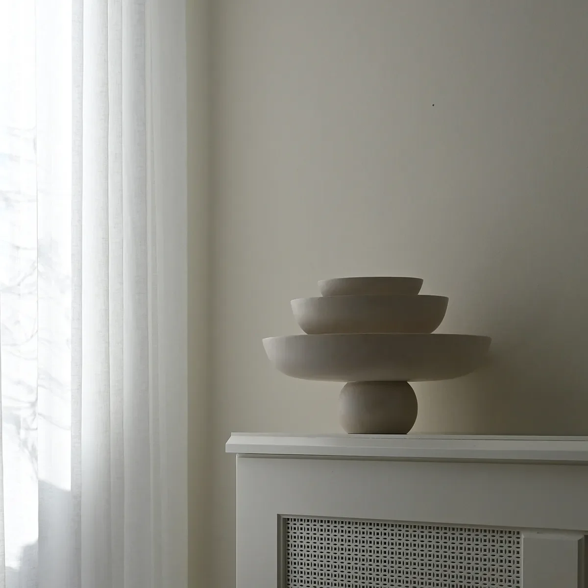 Handmålad dekorationsskål Baburu Medio Birch Ø 30 cm