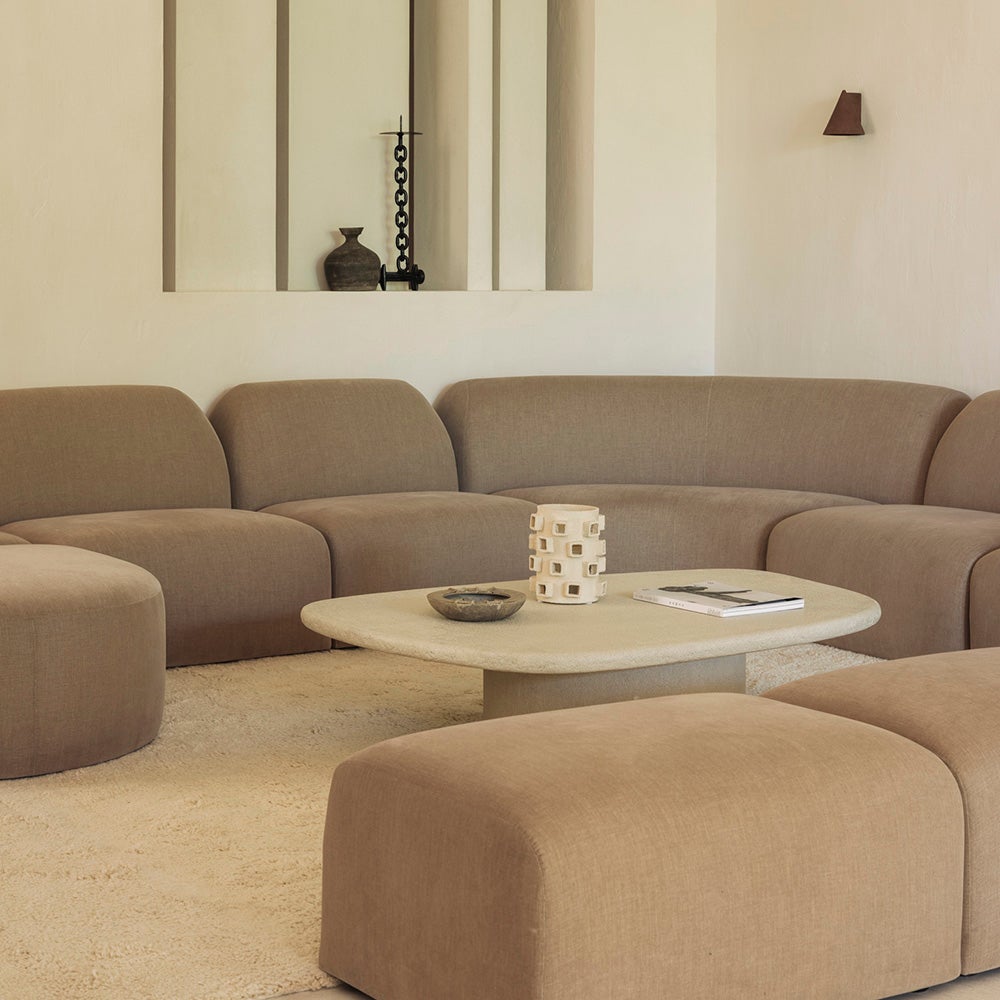 Bulky Fotpall Light Sepia 80x60 cm