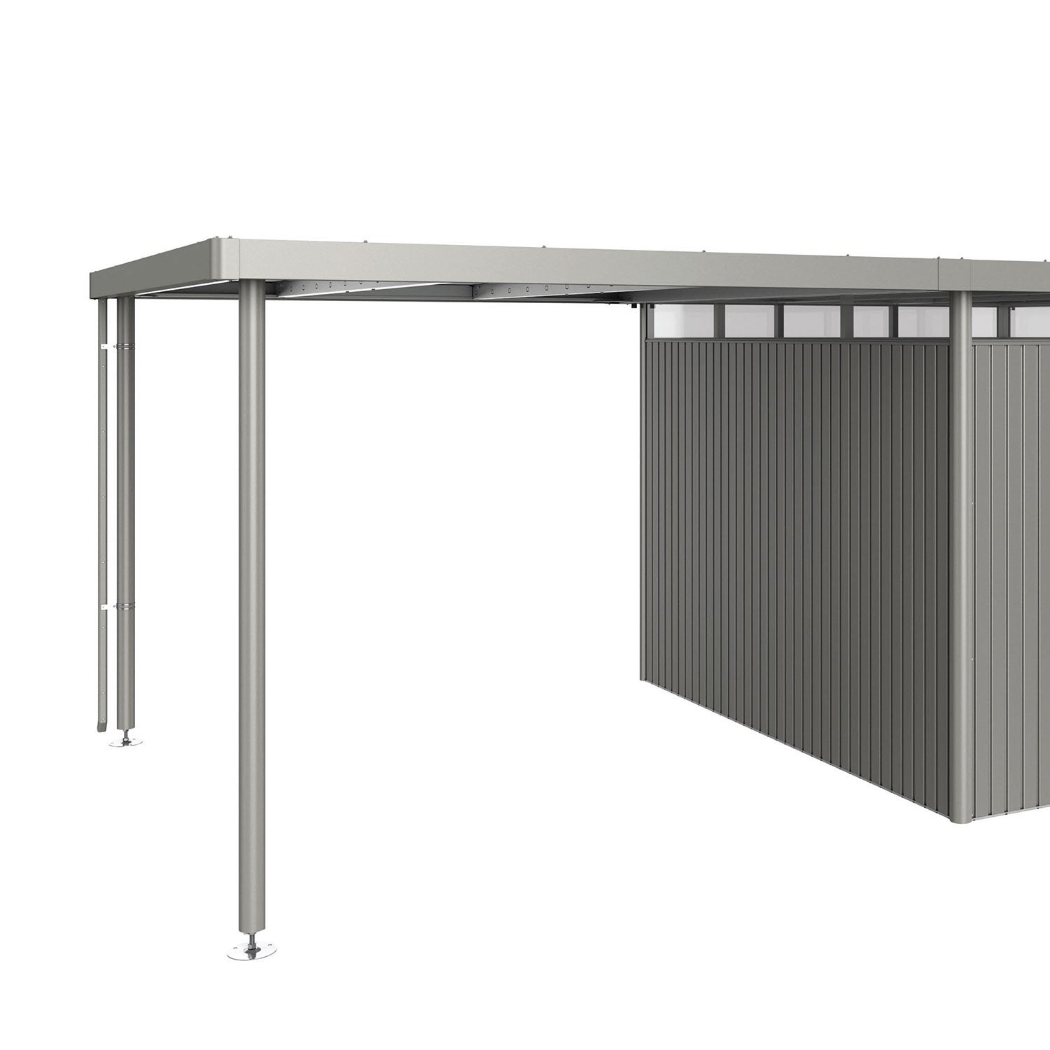 Sidotak trädgårdsskjul highline storlek h5 metallic kvarts-grå