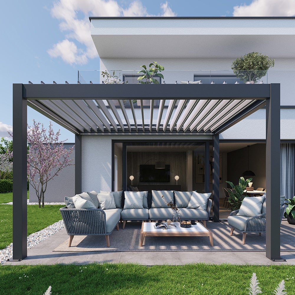  Pergola storlek 3 x 3 metallic mörkgrå/silver