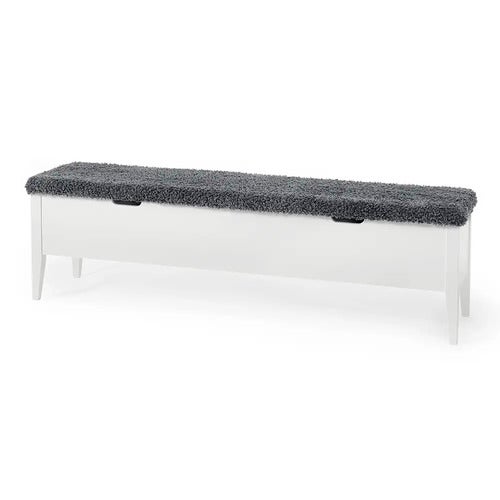 Klinte bänk 160 cm vit med äkta fårskinn 