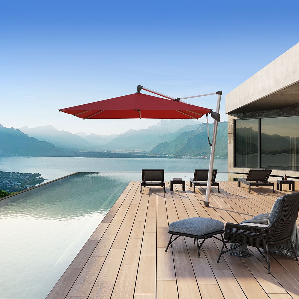 Sombrano S+ frihängande parasoll 350 cm anodizerad alu  Kat.4 420 Smoke