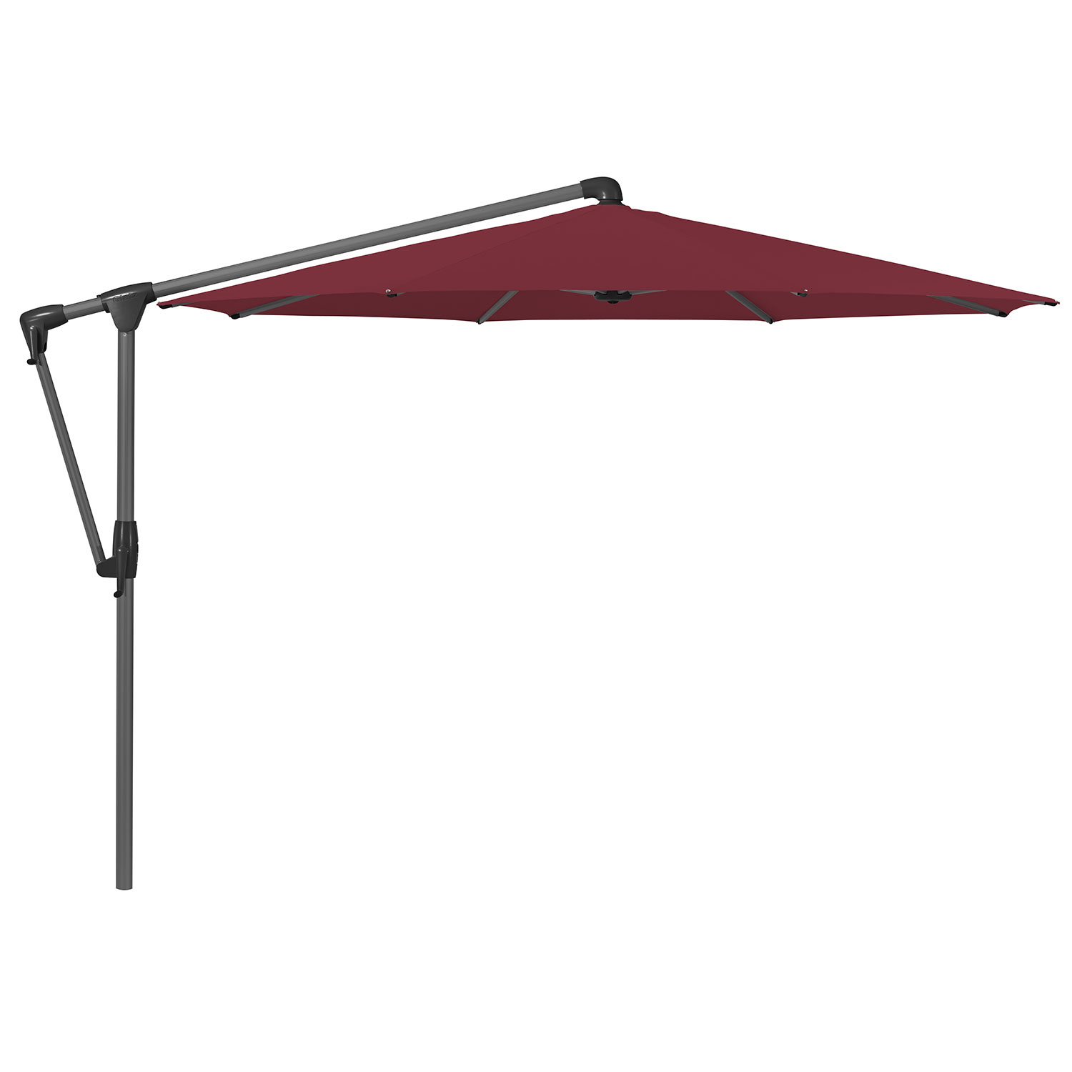 Glatz Sunwing Casa frihängande parasoll 330 cm kat.5 antracite alu / 645 burgundy