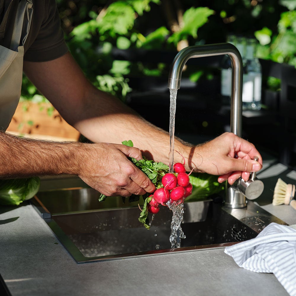 Fornax köksdel vask/kran svart/grå 